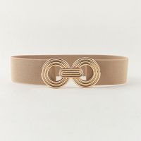 Simple Style Round Alloy Rubber Band Plating Women's Woven Belts sku image 5