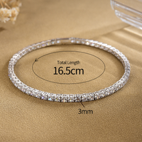 Casual Solid Color Sterling Silver Plating Inlay Zircon Silver Plated Tennis Bracelet main image 2