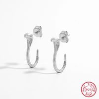 1 Pair Elegant Sweet Flower Snake Snowflake Plating Hollow Out Inlay Sterling Silver Pearl Zircon White Gold Plated Rhodium Plated Ear Studs main image 6