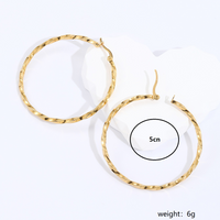 Fashion Round The Answer Stainless Steel Hoop Earrings Gold Plated Stainless Steel Earrings 1 Pair main image 4