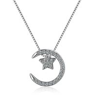 Ig Style Sweet Star Moon Copper Zircon Pendant Necklace In Bulk main image 3
