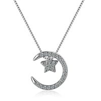Ig Style Sweet Star Moon Copper Zircon Pendant Necklace In Bulk main image 4