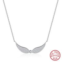 Simple Style Korean Style Wings Sterling Silver Plating Inlay Zircon 14k Gold Plated White Gold Plated Necklace sku image 2