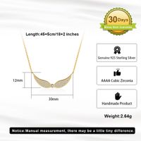 Simple Style Korean Style Wings Sterling Silver Plating Inlay Zircon 14k Gold Plated White Gold Plated Necklace main image 2