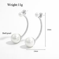 1 Pair Elegant Sweet Flower Snake Snowflake Plating Hollow Out Inlay Sterling Silver Pearl Zircon White Gold Plated Rhodium Plated Ear Studs sku image 7