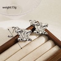 1 Pair Simple Style Classic Style Solid Color Butterfly Plating Stainless Steel 18k Gold Plated Ear Studs sku image 4