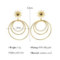 Stainless Steel Large Hoop French Multi-circle Exaggerated Earrings main image 7