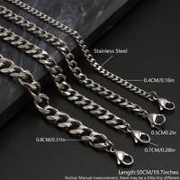Hip-Hop Rock Simple Style Solid Color Stainless Steel Plating Unisex Necklace main image 2