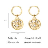 En Acier Inoxydable Pendan Pièces Rondes Tendance Démon Oeil Pendentif Boucles D'oreilles main image 6