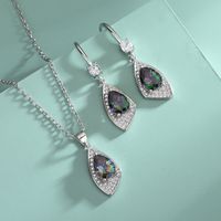 Vintage Style Geometric Water Droplets Sterling Silver Plating Inlay Zircon Women's Jewelry Set main image 1