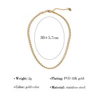 Simple Stainless Steel Twist Solid Color Geometric Necklace Wholesale main image 7