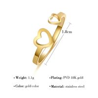 Fashion Open Titanium Steel Bow Heart Cross Fashion Not Fade Ring Jewelry main image 8