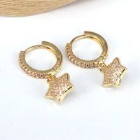 1 Piece Sweet Simple Style Star Plating Inlay Copper Zircon 18k Gold Plated Ear Cuffs main image 7