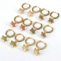1 Piece Sweet Simple Style Star Plating Inlay Copper Zircon 18k Gold Plated Ear Cuffs main image 2