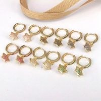 1 Piece Sweet Simple Style Star Plating Inlay Copper Zircon 18k Gold Plated Ear Cuffs main image 1