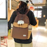 One Size Cartoon Color Block Daily School Backpack main image 3