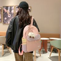 One Size Cartoon Color Block Daily School Backpack main image 4