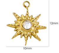 Style Vintage Star Forme De Cœur Acier Inoxydable Placage Incruster Zircon Charmes main image 2