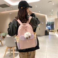 One Size Cartoon Color Block Daily School Backpack sku image 2