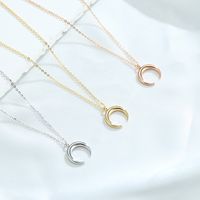 Simple Style Commute Moon Sterling Silver Plating 14k Gold Plated Pendant Necklace main image 1