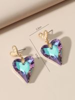 1 Pair Casual Simple Style Heart Shape Inlay Zinc Alloy Artificial Pearls Glass Gold Plated Drop Earrings main image 2