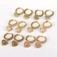 1 Piece Simple Style Heart Shape Plating Inlay Copper Zircon 18k Gold Plated Ear Cuffs main image 2