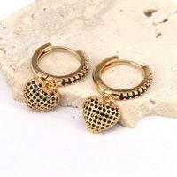 1 Piece Simple Style Heart Shape Plating Inlay Copper Zircon 18k Gold Plated Ear Cuffs main image 5