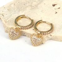 1 Piece Simple Style Heart Shape Plating Inlay Copper Zircon 18k Gold Plated Ear Cuffs main image 8