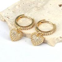 1 Piece Simple Style Heart Shape Plating Inlay Copper Zircon 18k Gold Plated Ear Cuffs main image 6
