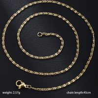 Xuping Modern Style Solid Color Stainless Steel Plating Chain 14k Gold Plated Necklace main image 2