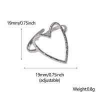 Sweet Heart Shape Stainless Steel Plating Hollow Out Open Ring main image 7