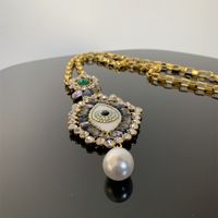 Retro Barocker Stil Auge Legierung Perle Überzug Inlay Acryl Strasssteine Vergoldet Frau Ohrringe Halskette main image 7