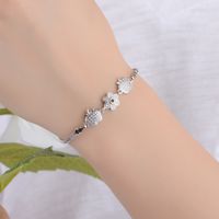 Simple Style Flower Apple Copper Plating Inlay Zircon White Gold Plated Bracelets main image 1