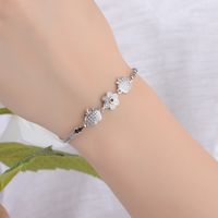 Simple Style Flower Apple Copper Plating Inlay Zircon White Gold Plated Bracelets main image 4