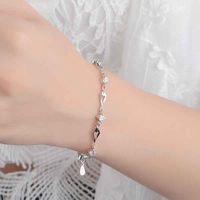 Copper White Gold Plated Basic Lady Classic Style Inlay Geometric Waves Zircon Bracelets main image 8