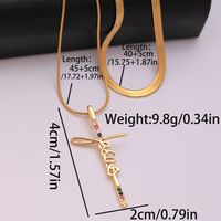 Hip-hop Punk Letter Stainless Steel Copper 18k Gold Plated Silver Plated Zircon Pendant Necklace In Bulk main image 3