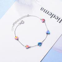 Simple Style Heart Shape Artificial Stone Copper White Gold Plated Bracelets In Bulk main image 1