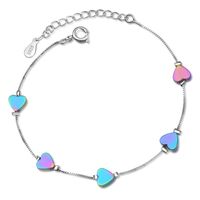 Simple Style Heart Shape Artificial Stone Copper White Gold Plated Bracelets In Bulk main image 5