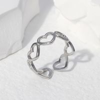 Sweet Heart Shape Stainless Steel Plating Hollow Out Open Ring 1 Piece main image 6