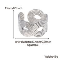 Fashion Waves Stainless Steel Criss Cross Open Ring main image 6