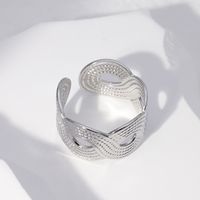 Fashion Waves Stainless Steel Criss Cross Open Ring main image 5