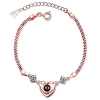 Ig Style Simple Style Heart Shape Copper Zircon Bracelets In Bulk main image 6
