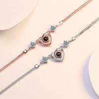 Ig Style Simple Style Heart Shape Copper Zircon Bracelets In Bulk main image 1