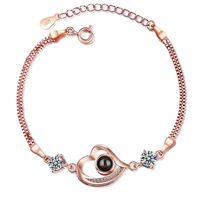 Simple Style Heart Shape Copper Zircon Bracelets In Bulk main image 6