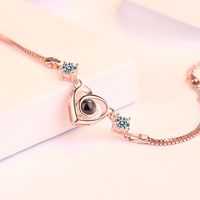 Ig Style Simple Style Heart Shape Copper Zircon Bracelets In Bulk main image 5