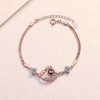Simple Style Heart Shape Copper Zircon Bracelets In Bulk main image 4
