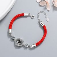 Simple Style Round Rope Copper Inlay Zircon Couple Bracelets main image 5