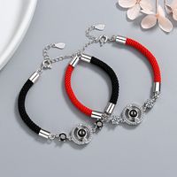 Simple Style Round Rope Copper Inlay Zircon Couple Bracelets main image 1