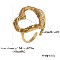 304 Stainless Steel 18K Gold Plated Sweet Plating Heart Shape Open Rings main image 6