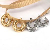 1 Pair Casual Simple Style C Shape Star Plating Hollow Out Copper 18k Gold Plated Silver Plated Ear Studs main image 6